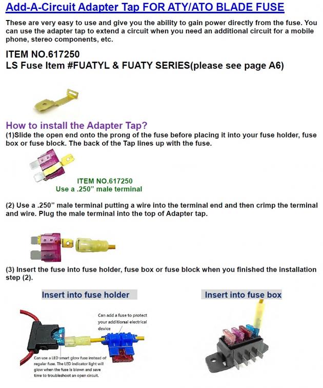 Add-A-Circuit Adapter Tap For ATY/ATO Blade Fuse 1