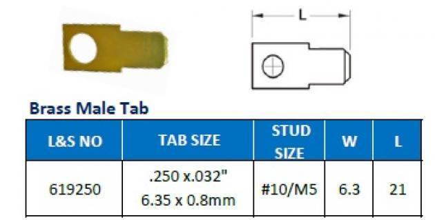 Brass Male Tab 1