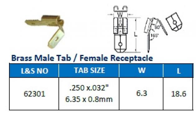 Brass Male Tab/ Female Receptacle 1