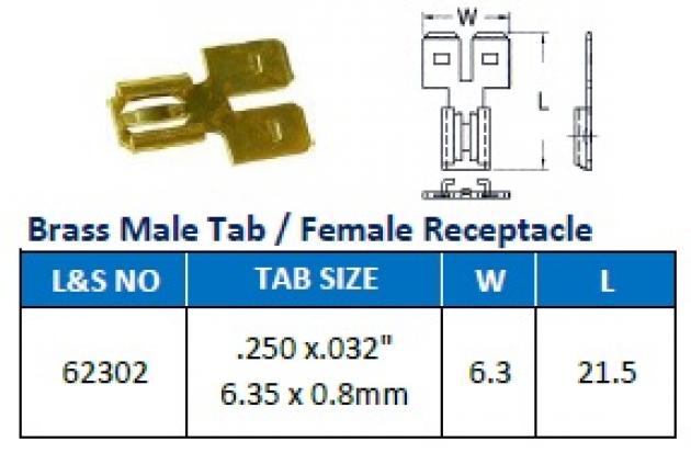 Brass Male Tab/ Female Receptacle 1