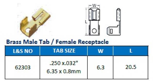 Brass Male Tab/ Female Receptacle 1