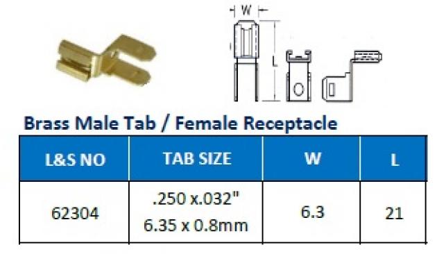 Brass Male Tab/ Female Receptacle 1