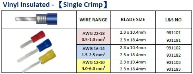 Vinyl Insulated (Single Crimp) 1