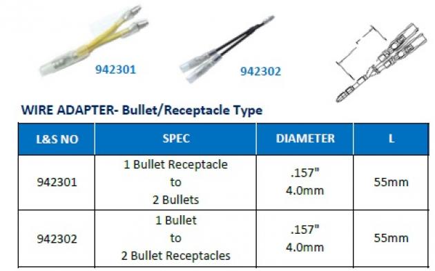 Wire Adapter- Bullet/ Receptacle Type 1