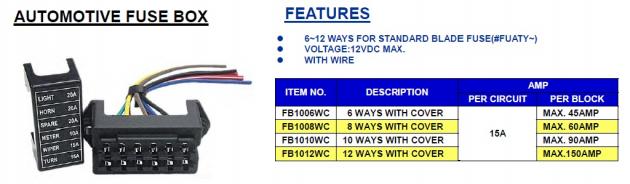 Regular Type Automotive Fuse Box 1