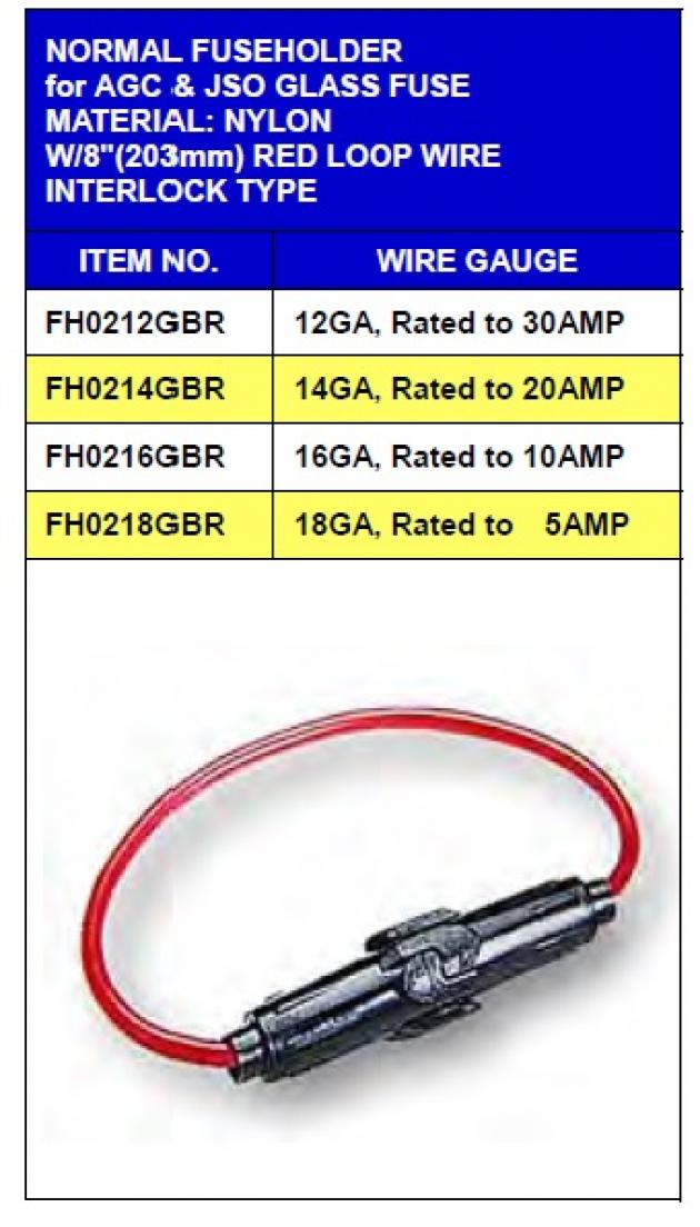 Regular Type Fuseholder for AGC&JSO Glass Fuse 1