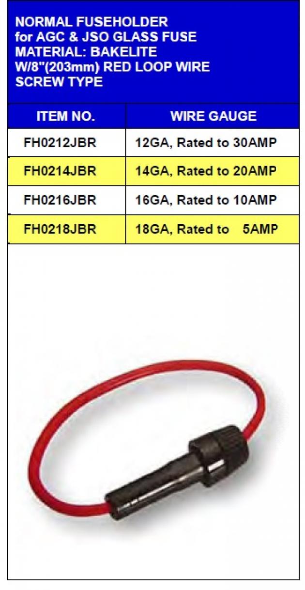 Regular Type Fuseholder for AGC&JSO Glass Fuse 1