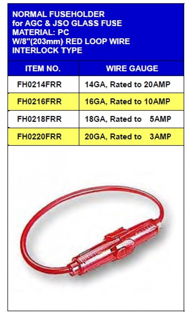 Regular Type Fuseholder for AGC&JSO Glass Fuse 1