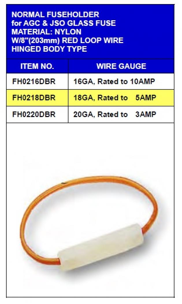 Regular Type Fuseholder for AGC&JSO Glass Fuse 1