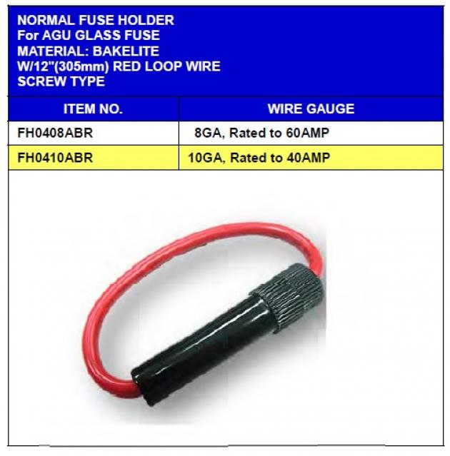 Regular Type Fuseholder for AGU Glass Fuse 1