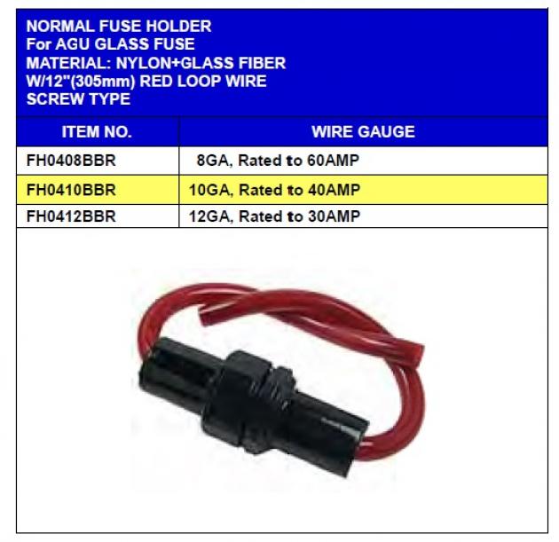 Regular Type Fuseholder For AGU Glass Fuse 1