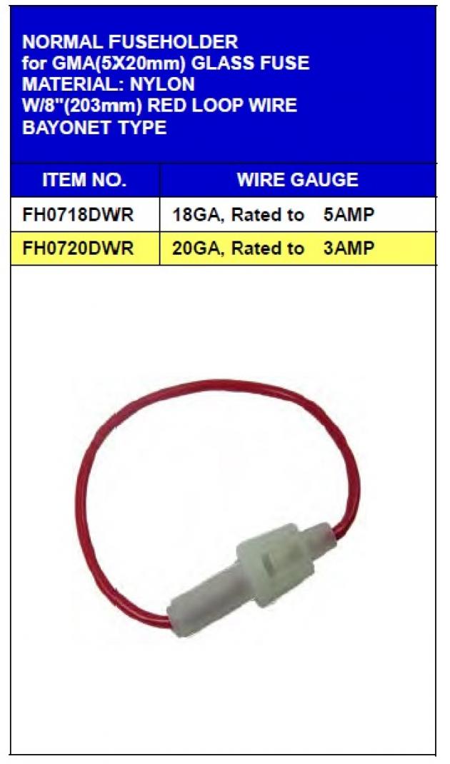 Regular Type Fuseholder for GMA(5x20mm) Glass Fuse 1