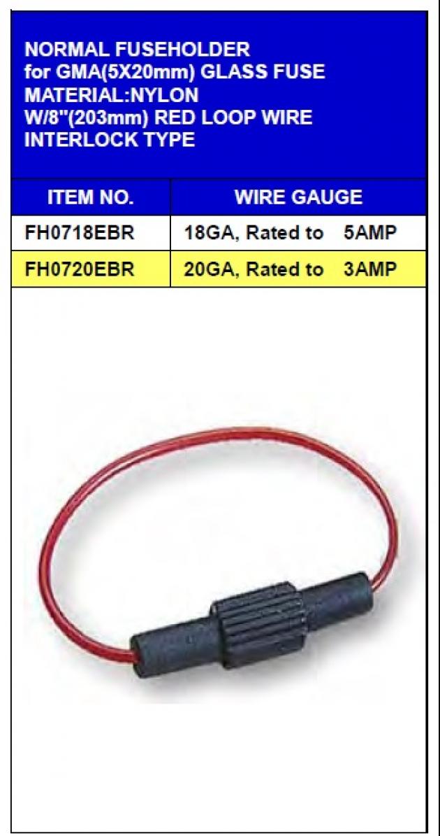 Regular Type Fuseholder for GMA(5x20mm) Glass Fuse 1