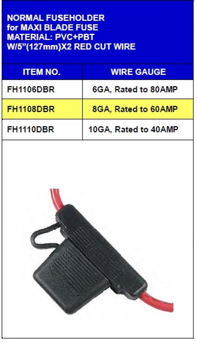 Regular Type Fuseholder for Maxi Blade Fuse 1