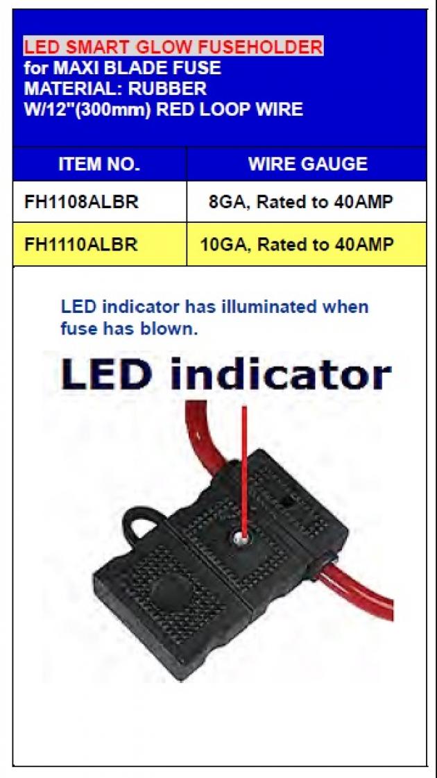 LED Smart Glow Fuseholder for Maxi Blade Fuse 1