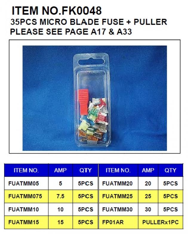 35pcs Micro Blade Fuse + Puller 1