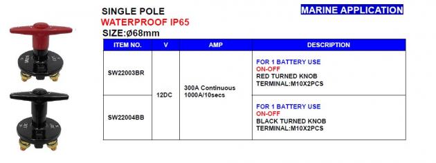 Battery Disconnect Switches (Single Pole) 1