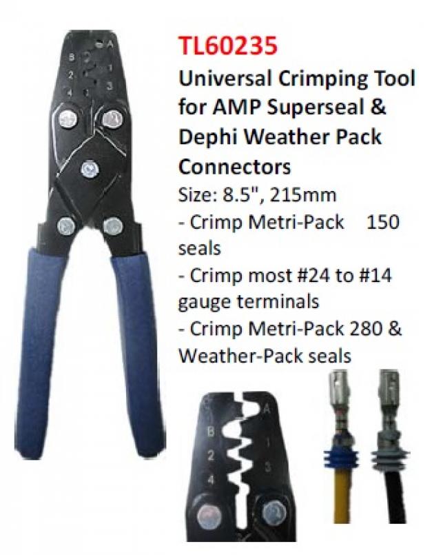 Universal Crimping Tool for AMP Superseal & Dephi Weather Pack Connectors 1