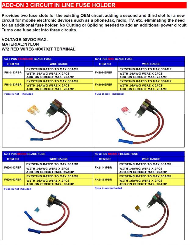 Add-On 3 Circuit In Line Fuse Holder 1